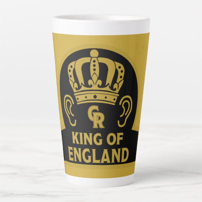 King Charles British Royal Crown Large Coffee Tass Milchtasse (Vorderseite)