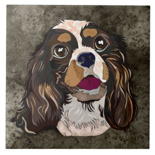 King Charles Cavalier hässliches Hundegesicht Fliese