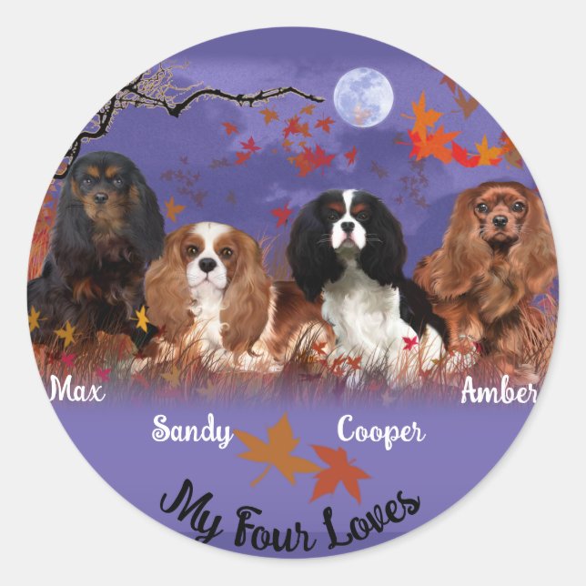 King Charles Cavalier Spaniel Autumn Sticker (Vorderseite)