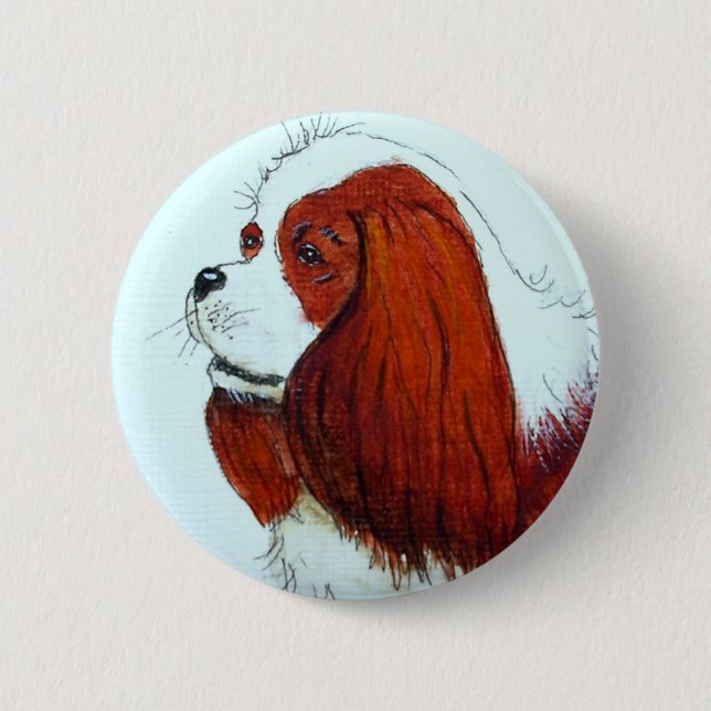 King Charles Cavalier Spaniel Button (Vorderseite)