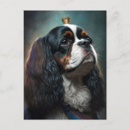 King Charles Cavalier Spaniel w/Crown Postcard 2 Postkarte