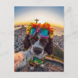 King Charles Cocker Spaniel in Brazil Feiertagspostkarte