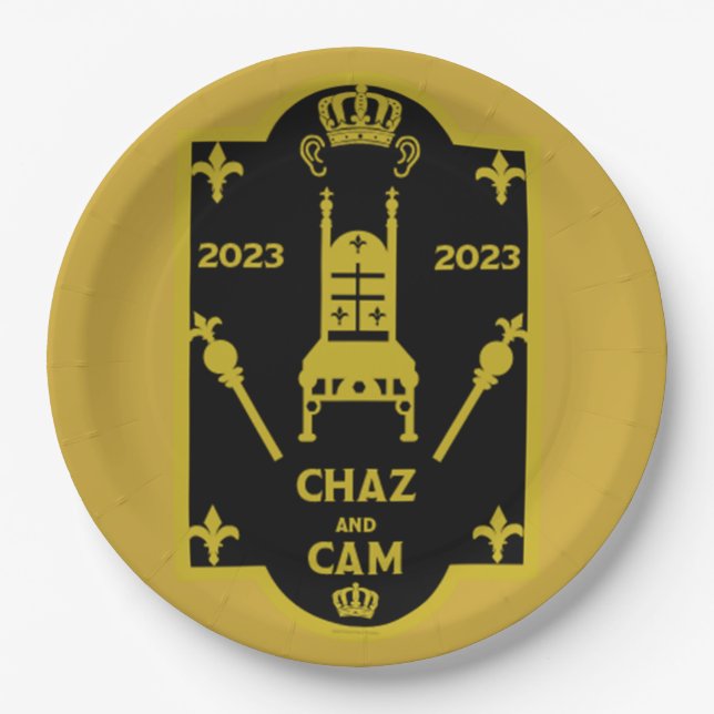 King Charles English Royal Coronation 2023 Pappteller (Vorderseite)