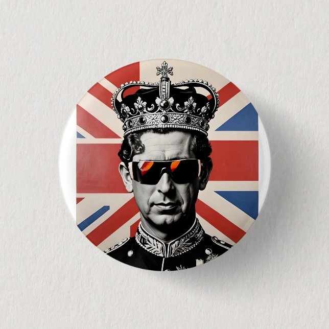 King Charles iii Abzeichen Button-Taste Gewerkscha Button (Vorderseite)
