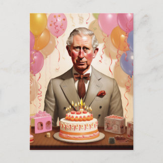 King Charles III Birthday Party Postkarte