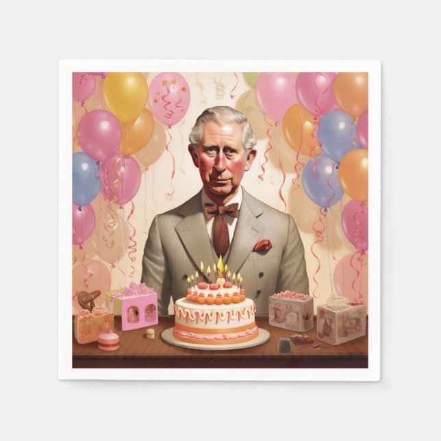King Charles III Birthday Party Serviette (Vorderseite)