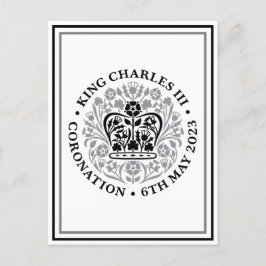 King Charles III British Coronation Emblem Postkarte