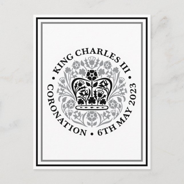King Charles III British Coronation Emblem Postkarte (Vorderseite)