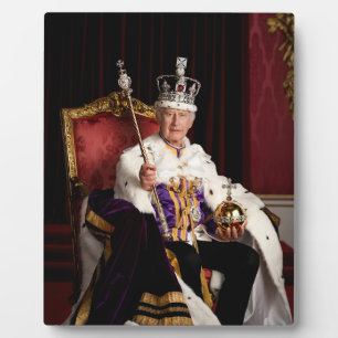 King Charles III Buckingham Palace Porträt Fotoplatte