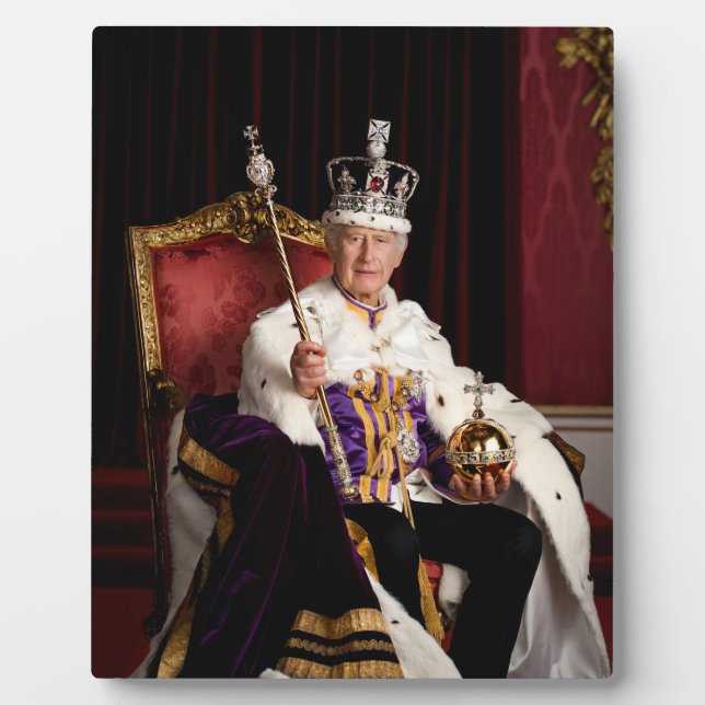 King Charles III Buckingham Palace Porträt Fotoplatte (Vorderseite)