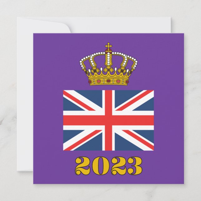 King Charles III Coronation 2023 Britische Krone Einladung (Vorderseite)
