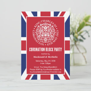 KING CHARLES III CORONATION Block Party Invitation