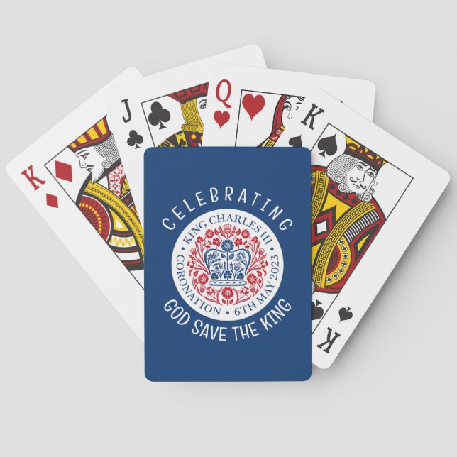 KING CHARLES III Coronation Blue Souvenir Spielkarten (Rückseite)