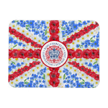 King Charles III Coronation Emblem Floral UK Flagg