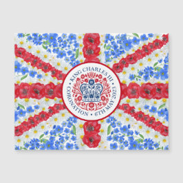 King Charles III Coronation Floral UK Flag Magnet