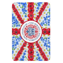 King Charles III Coronation Floral UK Flag Magnet