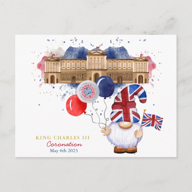King Charles III Coronation Fun Patriotic Custom Postkarte (Vorderseite)