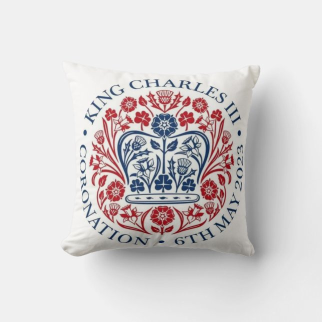 King Charles III Coronation Logo cushion/ Kissen (Vorderseite)