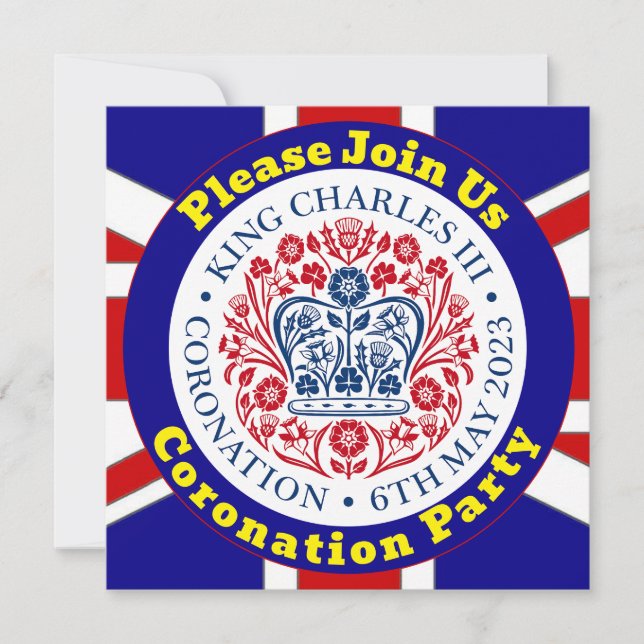 King Charles III Coronation Party Einladung (Vorderseite)
