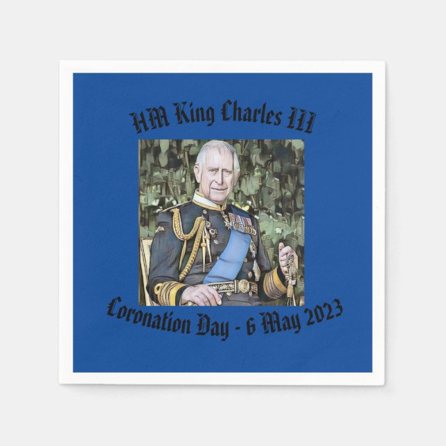 King Charles III Coronation Serviette (Vorderseite)