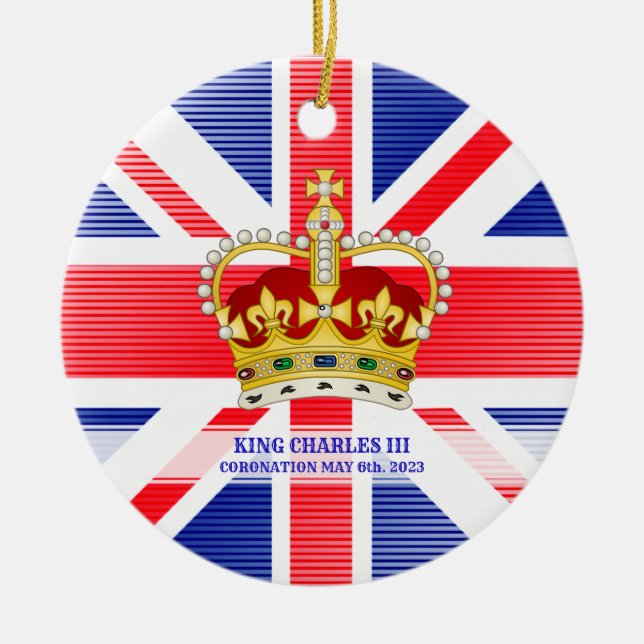 King Charles III Coronation Souvenir Keramik Ornament (Vorne)