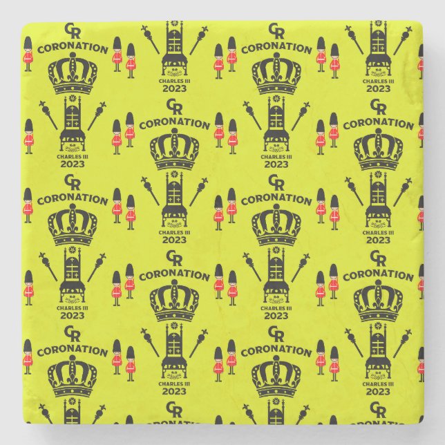 King Charles III Coronation Street Party Steinuntersetzer (Vorderseite)