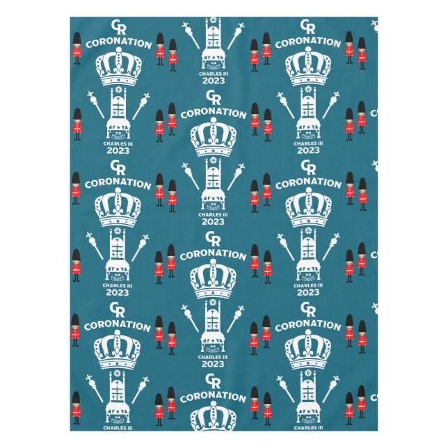 King Charles III Coronation Street Party Tischdecke (Vorderseite)