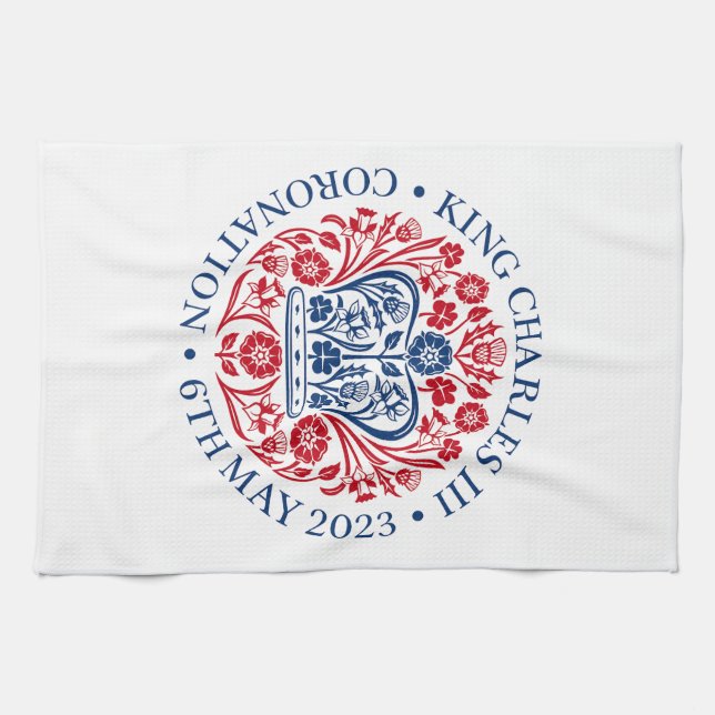 King Charles III Coronation Teetuch Geschirrtuch (Horizontal)