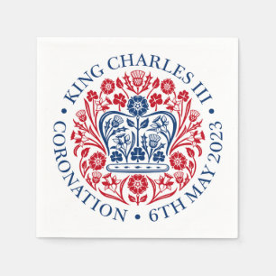 King Charles III Coronblem Papier Napkins Serviette