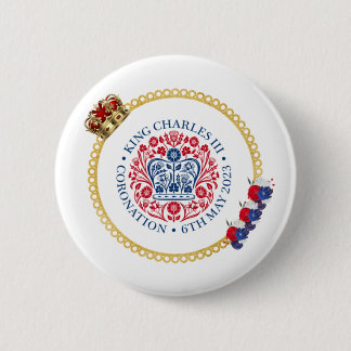 King Charles III Crown Coronation Abzeichen Button