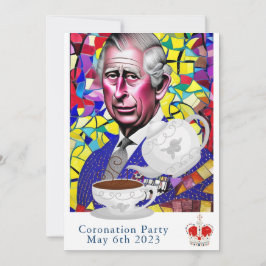 King Charles III Fun Custom Text Coronation Party Einladung