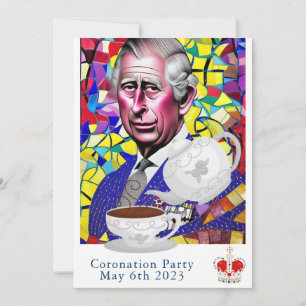 King Charles III Fun Custom Text Coronation Party Einladung