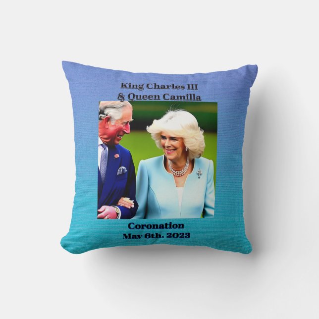 King Charles III & Queen Camilla Coronation Kissen (Vorderseite)