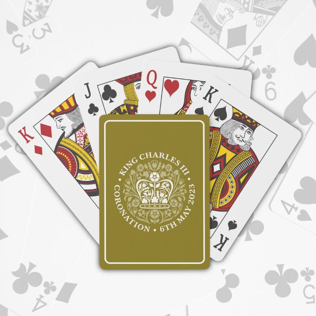 King Charles III Royal Coronation Logo Patriotic Spielkarten (Souvenir of HM King Charles III Coronation May 2023)