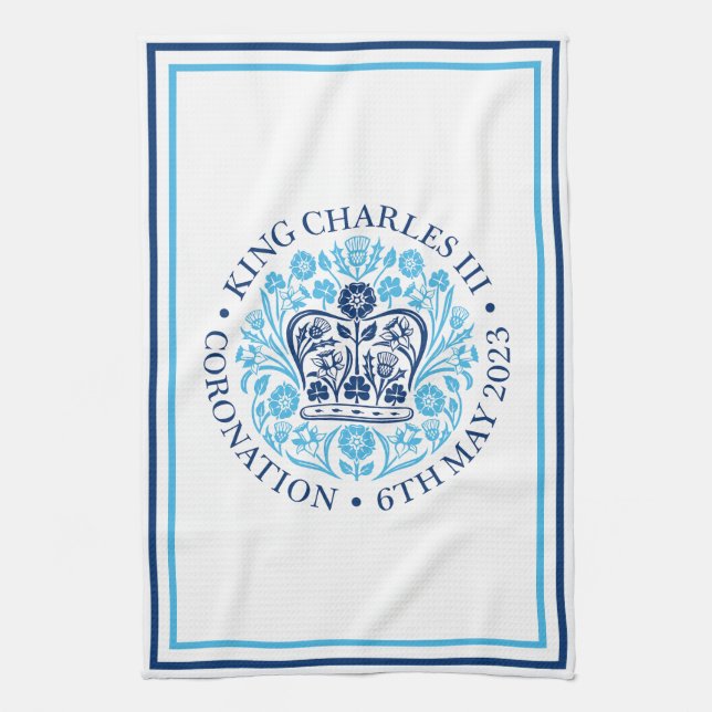King Charles III Royal Coronation Souvenir Geschirrtuch (Vertikal)