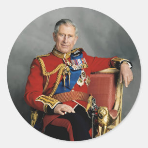 King Charles III Runder Aufkleber