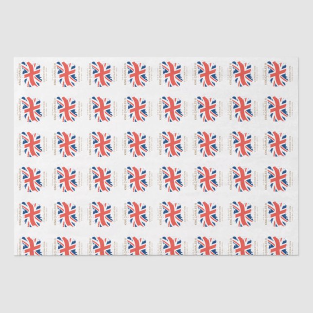King Charles III Union Jack Flag Seidenpapier (Vorderseite)