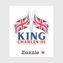 King Charles III. Union Jack Flags Sticker