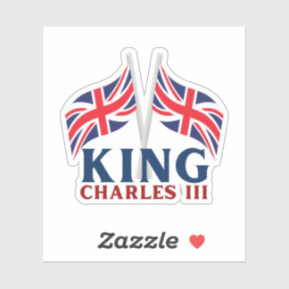 King Charles III. Union Jack Flags Sticker