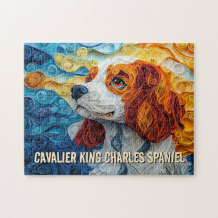 King Charles Paper Quilling Art Dog Portrait