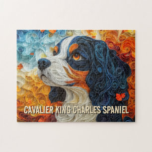 King Charles Paper Quilling Art Dog Portrait