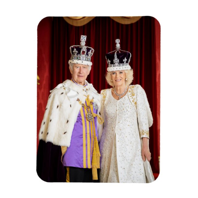 King Charles Queen Camilla Buckingham Palace Magnet (Vertikal)