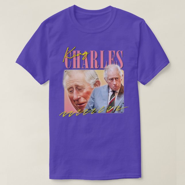 King Charles Retro ästhetischer Lüfter Design 4 T-Shirt (Design vorne)