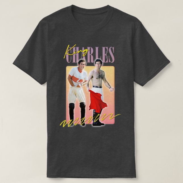 King Charles Retro ästhetisches Lüfterdesign 3 T-Shirt (Design vorne)