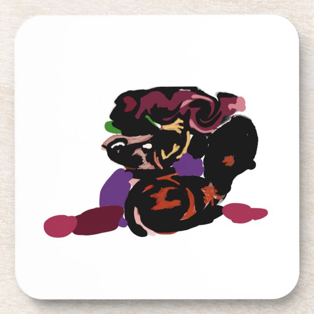 king Charles spaniel and roses sweet  Getränkeuntersetzer (Vorderseite)