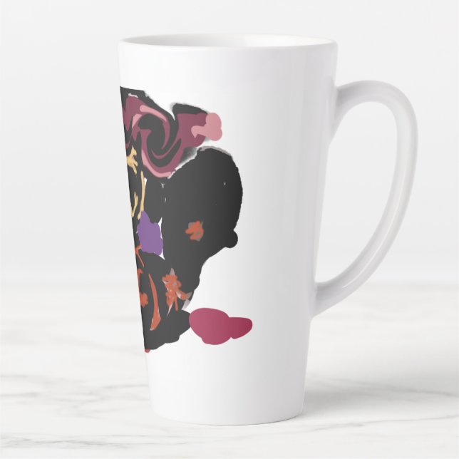 king Charles spaniel and roses sweet  Milchtasse (Rechts)