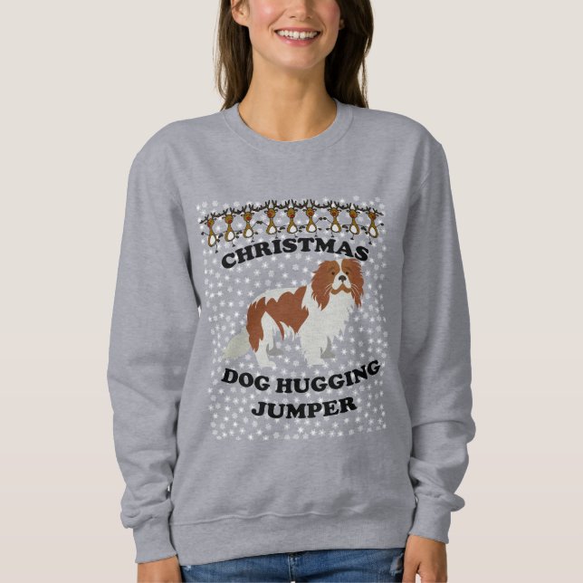 King Charles Spaniel Hund Weihnachtsgeburt Sweatshirt (Vorderseite)