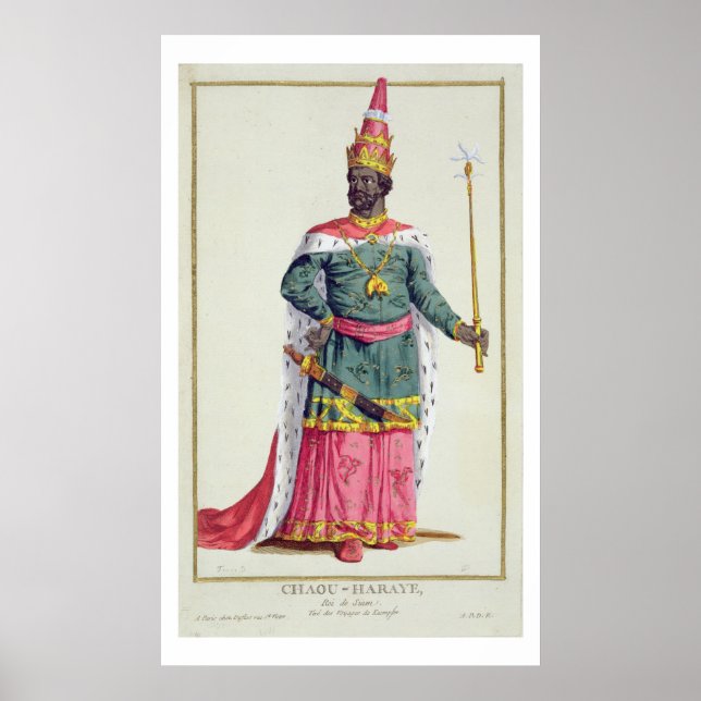 King Chau-Haraye von Siam von 'Receuil des Estampe Poster (Vorne)