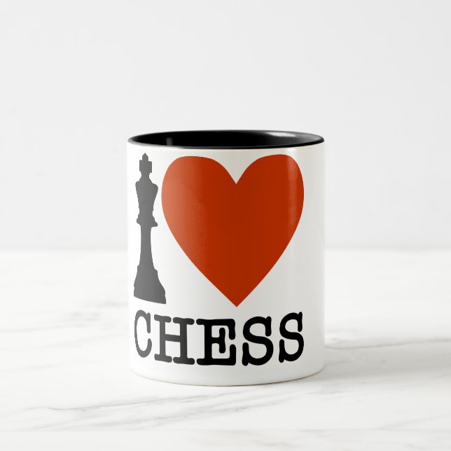 King Chess Piece I Heart Chess Coffee Mug (Centre)