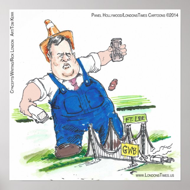 King Christie Funny Political Cartoon Poster (Vorne)